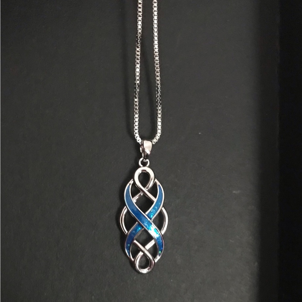 Blue Infinity Knot Pendant Necklace - Women's Jewelry